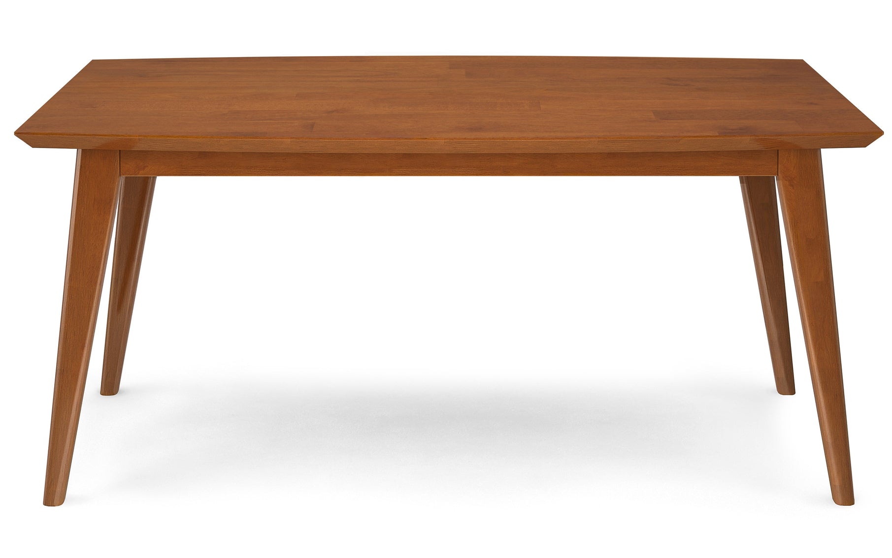 Teak Brown Solid Wood - Rubber | Draper Mid Century Rectangular Dining Table