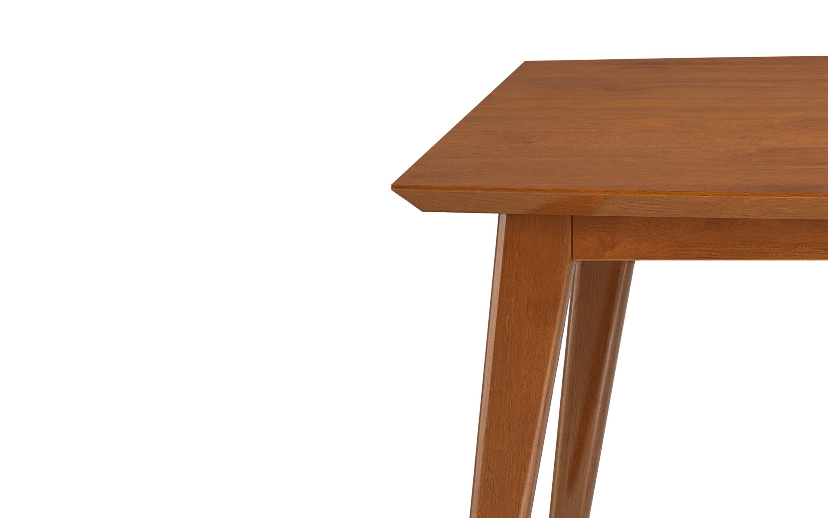 Teak Brown Rubberwood | Draper Mid Century Rectangular Dining Table