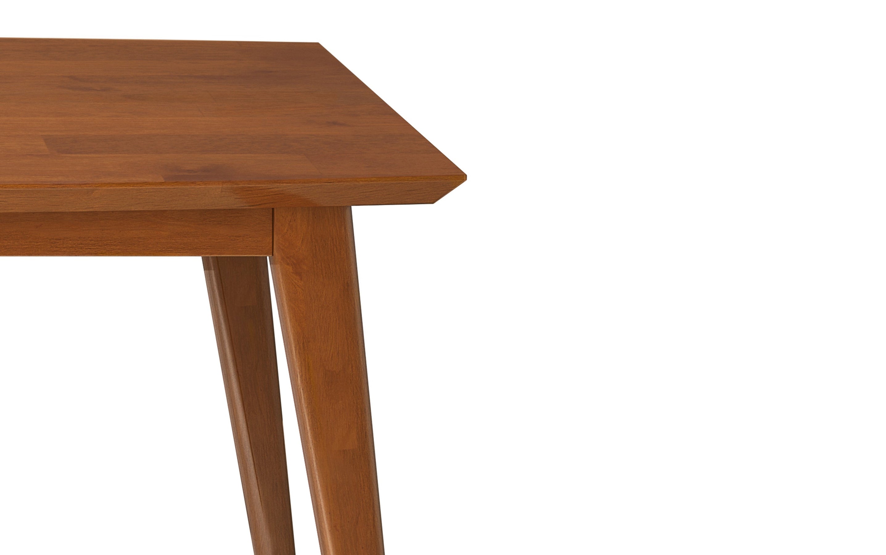 Teak Brown Rubberwood | Draper Mid Century Rectangular Dining Table