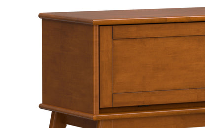 Teak Brown | Draper Mid-Century Flip-Down Storage Bench