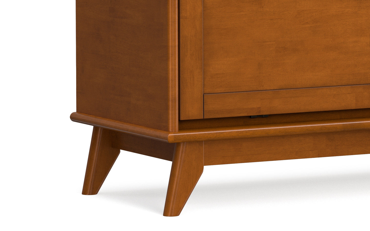 Teak Brown | Draper Mid-Century Flip-Down Storage Bench