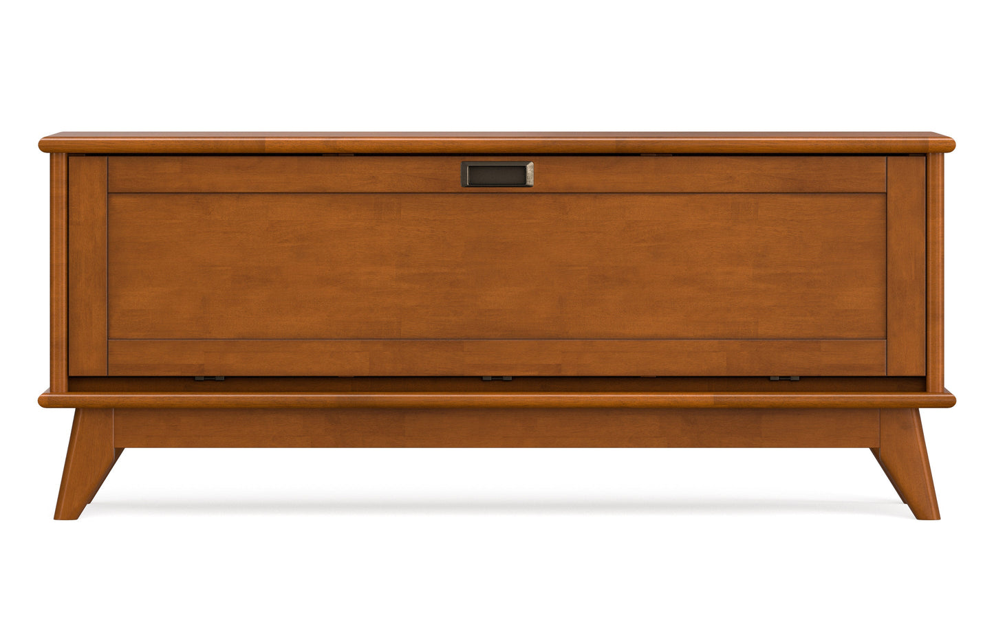 Teak Brown | Draper Mid-Century Flip-Down Storage Bench