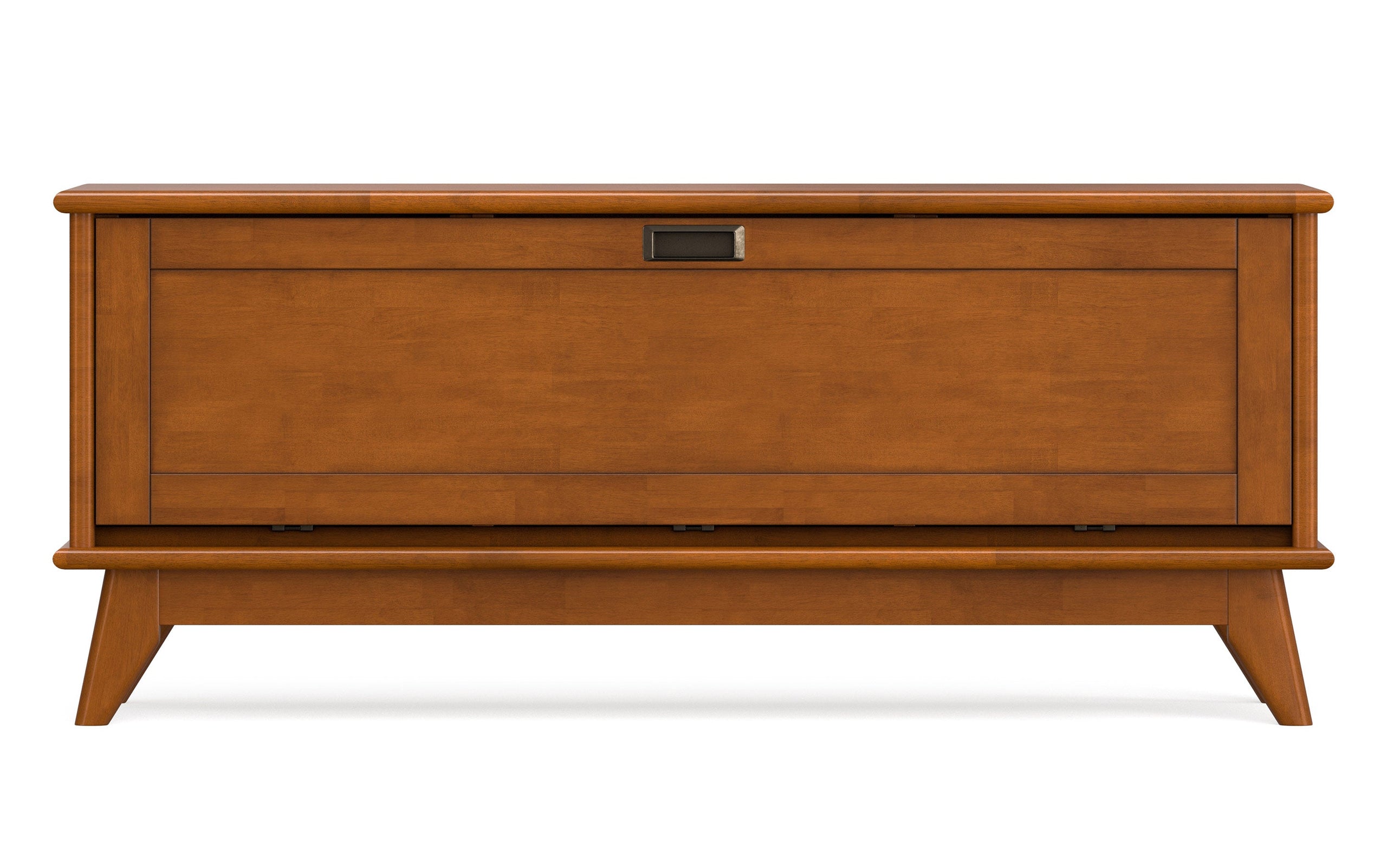 Teak Brown | Draper Mid-Century Flip-Down Storage Bench