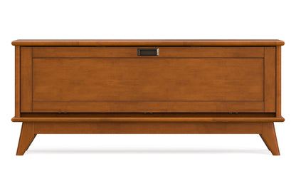 Teak Brown | Draper Mid-Century Flip-Down Storage Bench