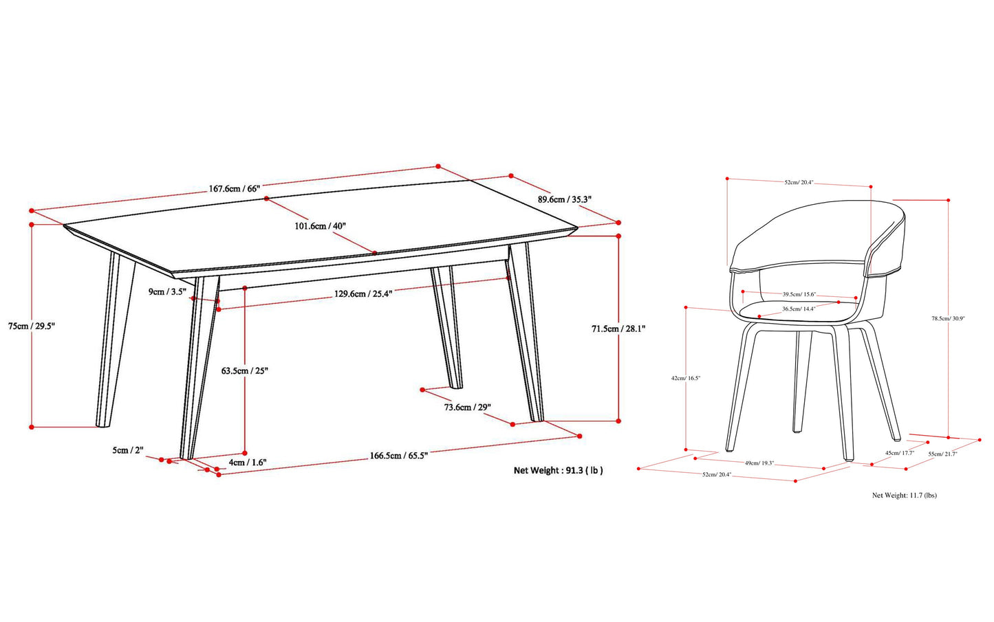 Grey Linen Style Fabric | Lowell III 7 Piece Dining Set