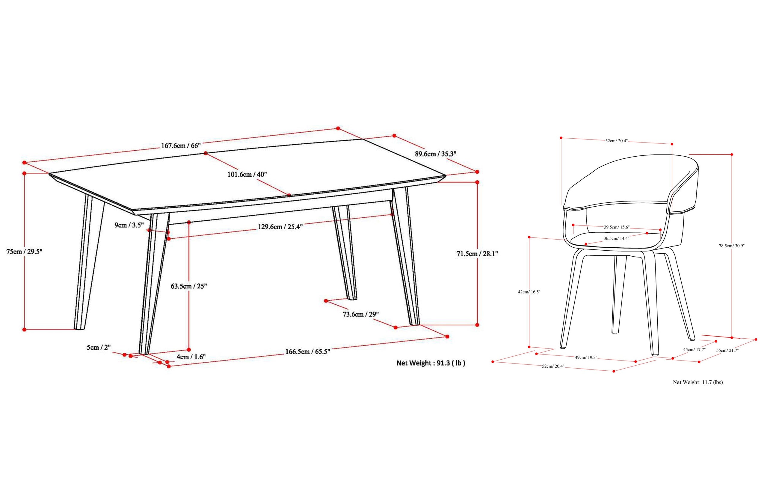 Grey Linen Style Fabric | Lowell III 7 Piece Dining Set