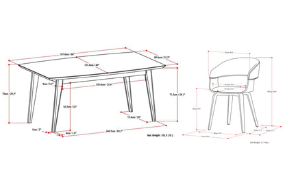 Grey | Lowell III 5 Piece Dining Set