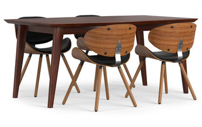 Black Vegan Leather | Marana / Draper 5-Piece Dining Set