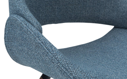 Denim Blue Without Woodback | Malden V 7 Piece Dining Set