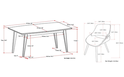 Turquoise Blue Without Woodback | Malden V 7 Piece Dining Set