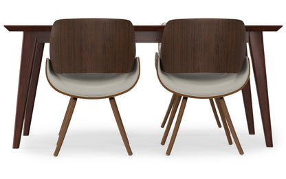 Cream Vegan Leather | Malden / Draper 5 Pc Dining Set With Wood Back Chair