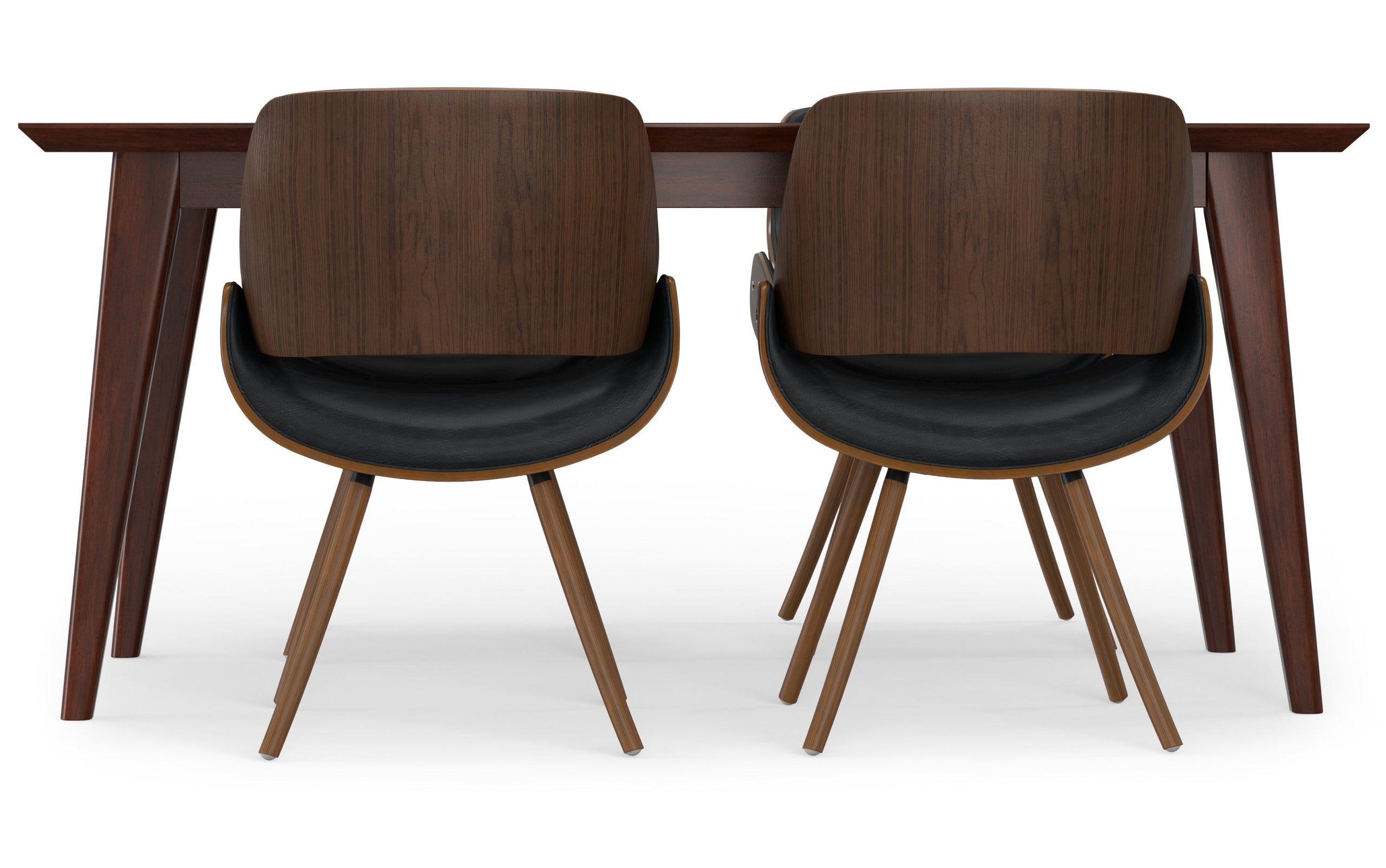 Distressed Black Distressed Vegan Leather | Malden / Draper 5 Pc Dining Set With Wood Back Chair