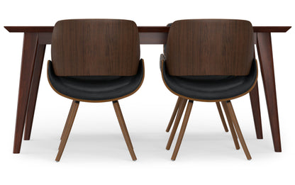 Distressed Black Distressed Vegan Leather | Malden / Draper 5 Pc Dining Set With Wood Back Chair