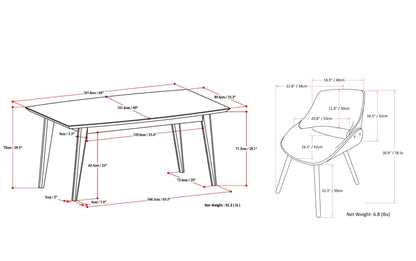Distressed Black Distressed Vegan Leather | Malden / Draper 5 Pc Dining Set With Wood Back Chair