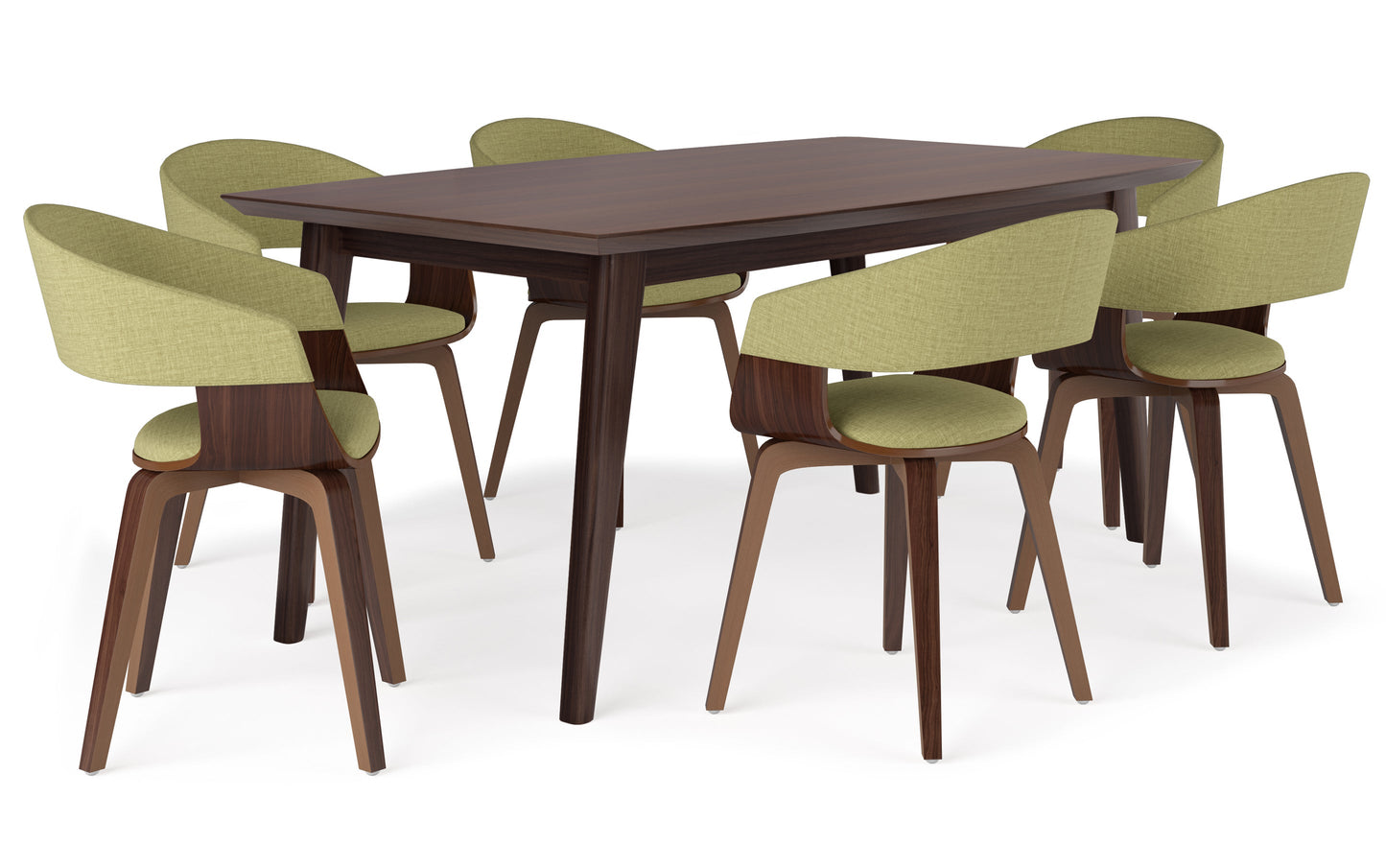 Acid Green Linen Style Fabric | Lowell III 7 Piece Dining Set
