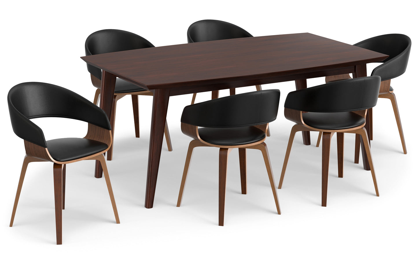 Black Vegan Leather | Lowell III 7 Piece Dining Set