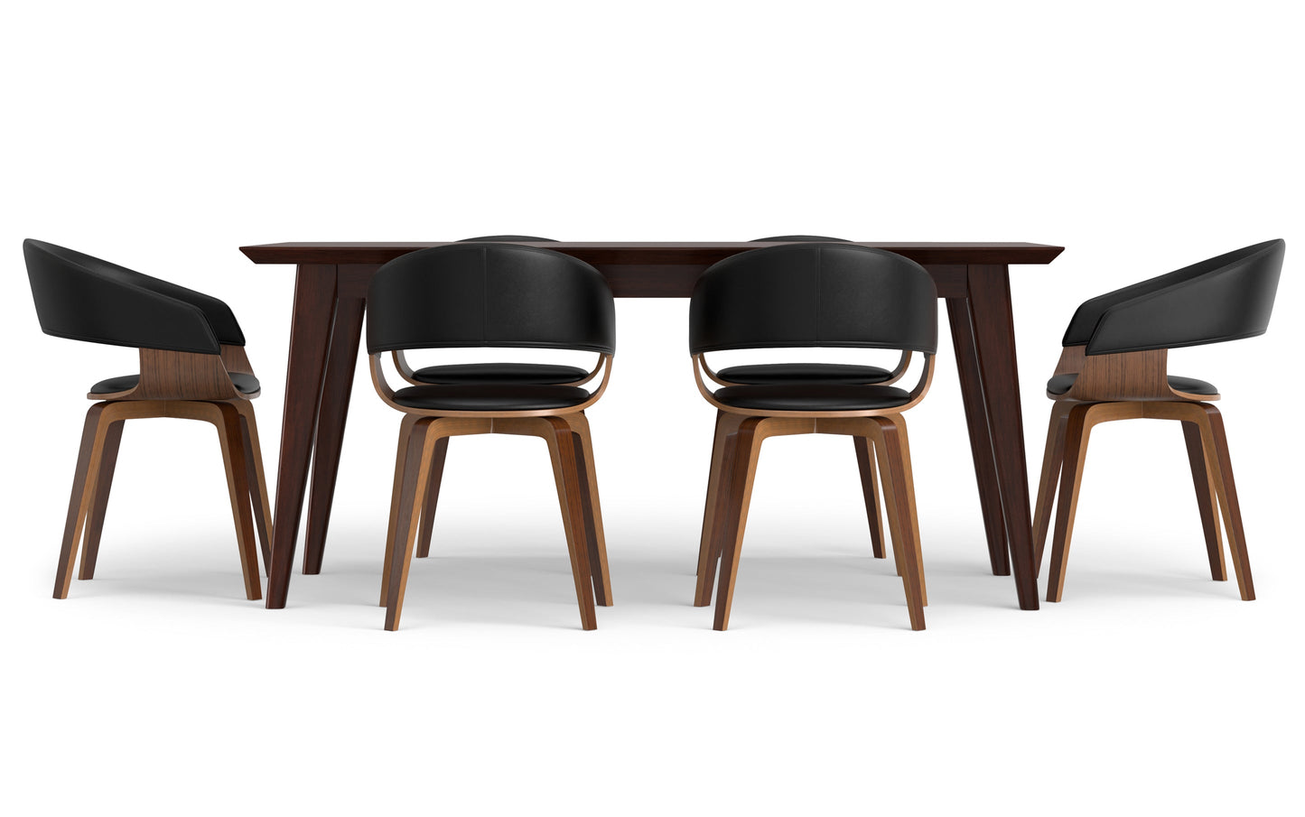 Black Vegan Leather | Lowell III 7 Piece Dining Set