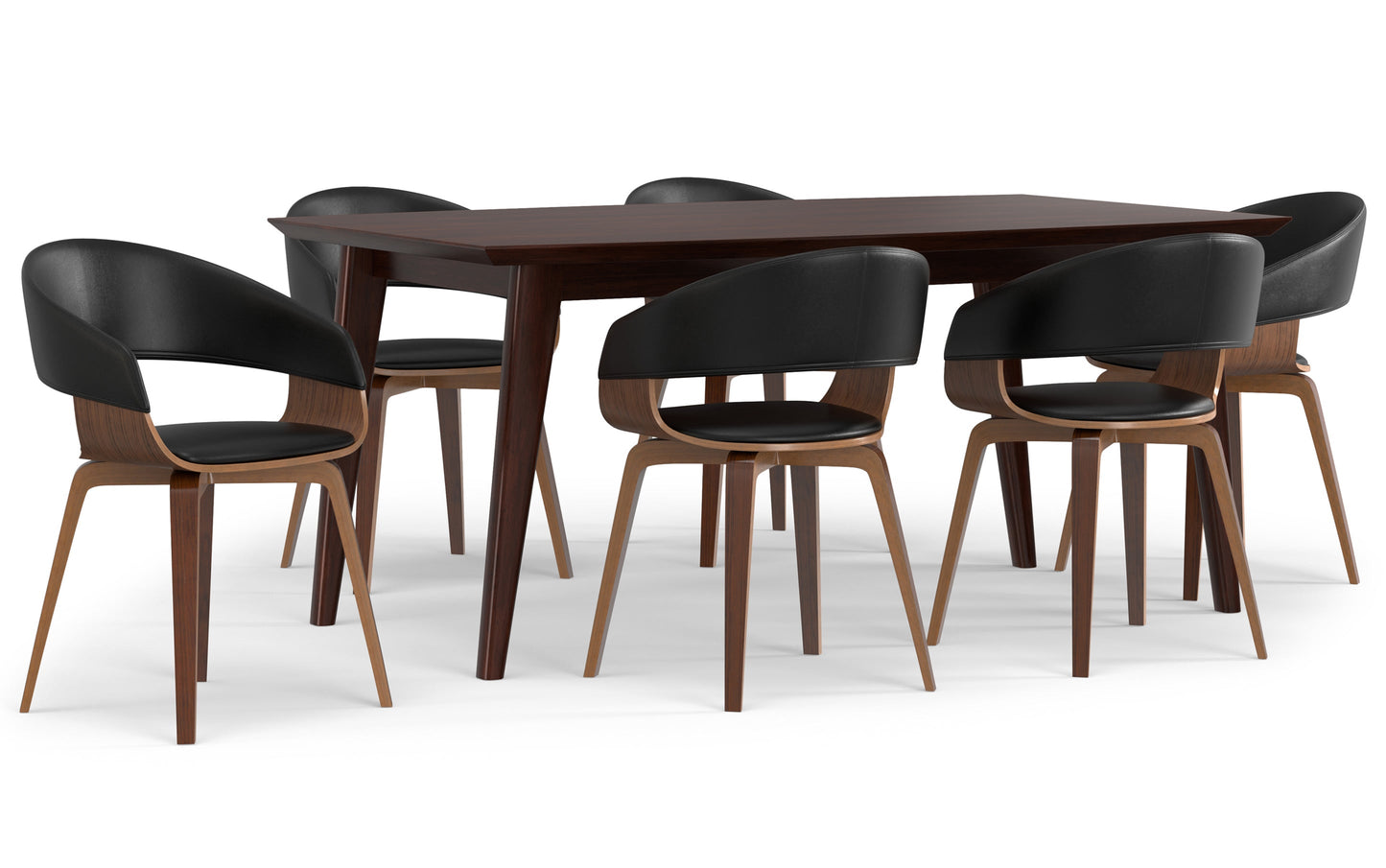 Black Vegan Leather | Lowell III 7 Piece Dining Set