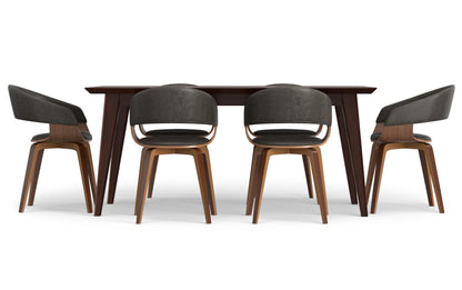 Distressed Brown Vegan Leather | Lowell III 7 Piece Dining Set