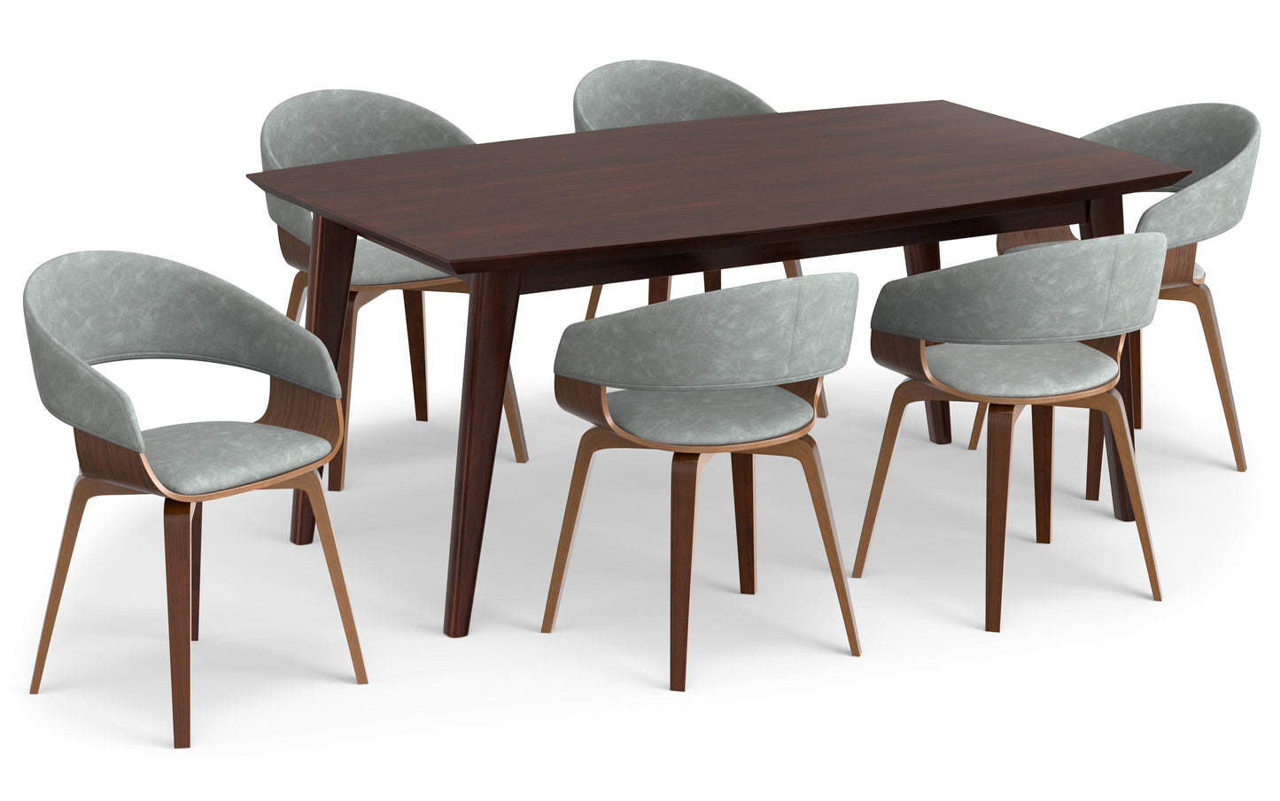 Stone Grey Linen Style Fabric | Lowell III 7 Piece Dining Set