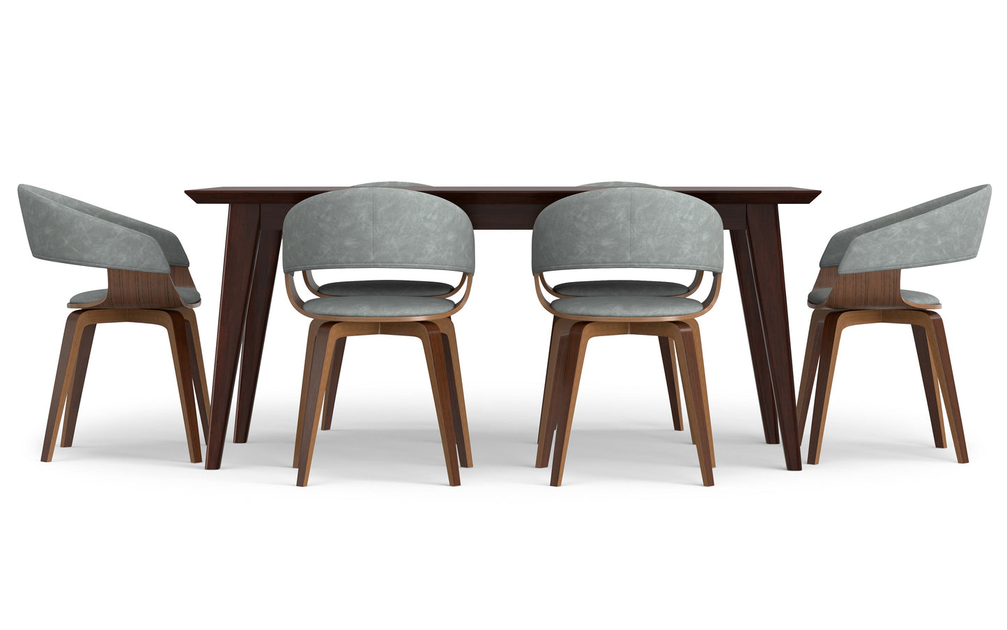 Stone Grey Linen Style Fabric | Lowell III 7 Piece Dining Set