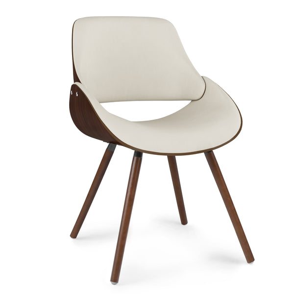 Cream Walnut Vegan Leather | Malden Bentwood Dining Chair with Wood Back