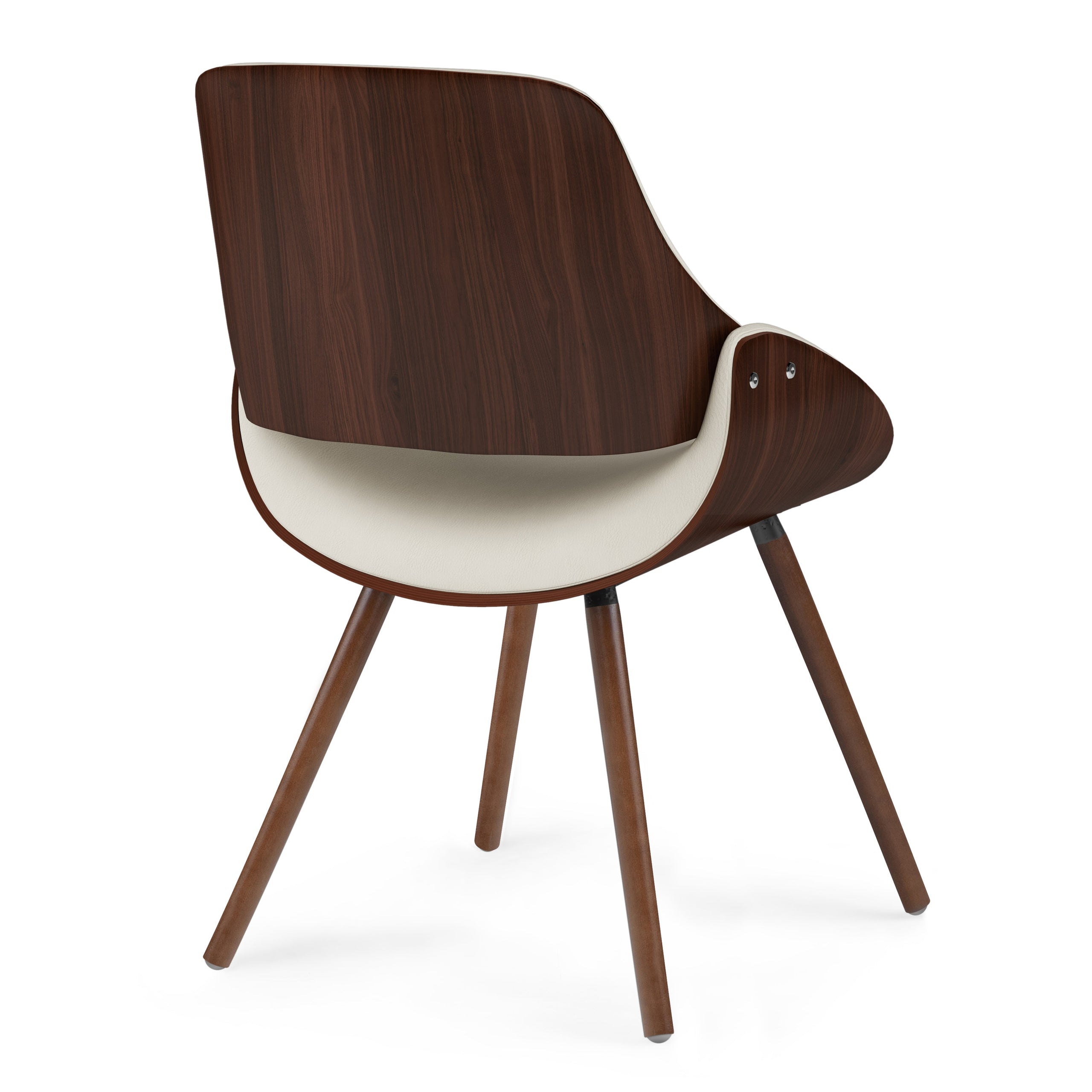 Cream Walnut Vegan Leather | Malden Bentwood Dining Chair with Wood Back