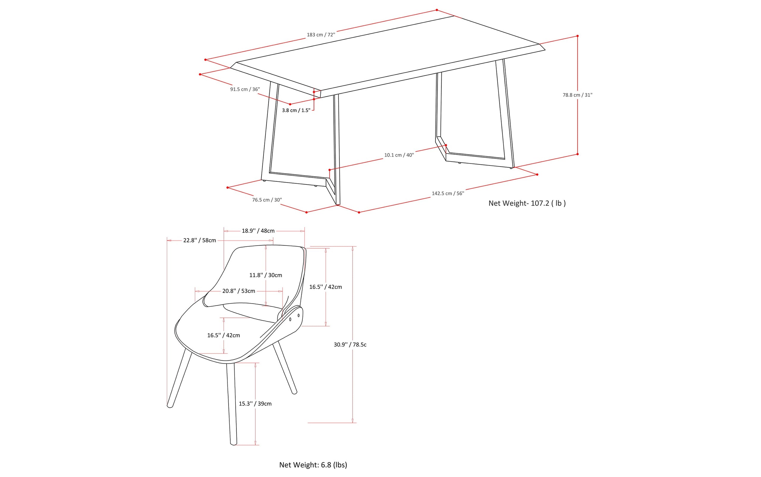 Distressed Black Distressed Vegan Leather | Malden / Watkins 7 Pc Dining Set With Wood Back Chair