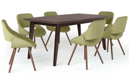 Acid Green Without Woodback | Malden V 7 Piece Dining Set