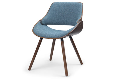 Denim Blue Linen Style Fabric | Malden / Draper 5 Pc Dining Set With Wood Back Chair