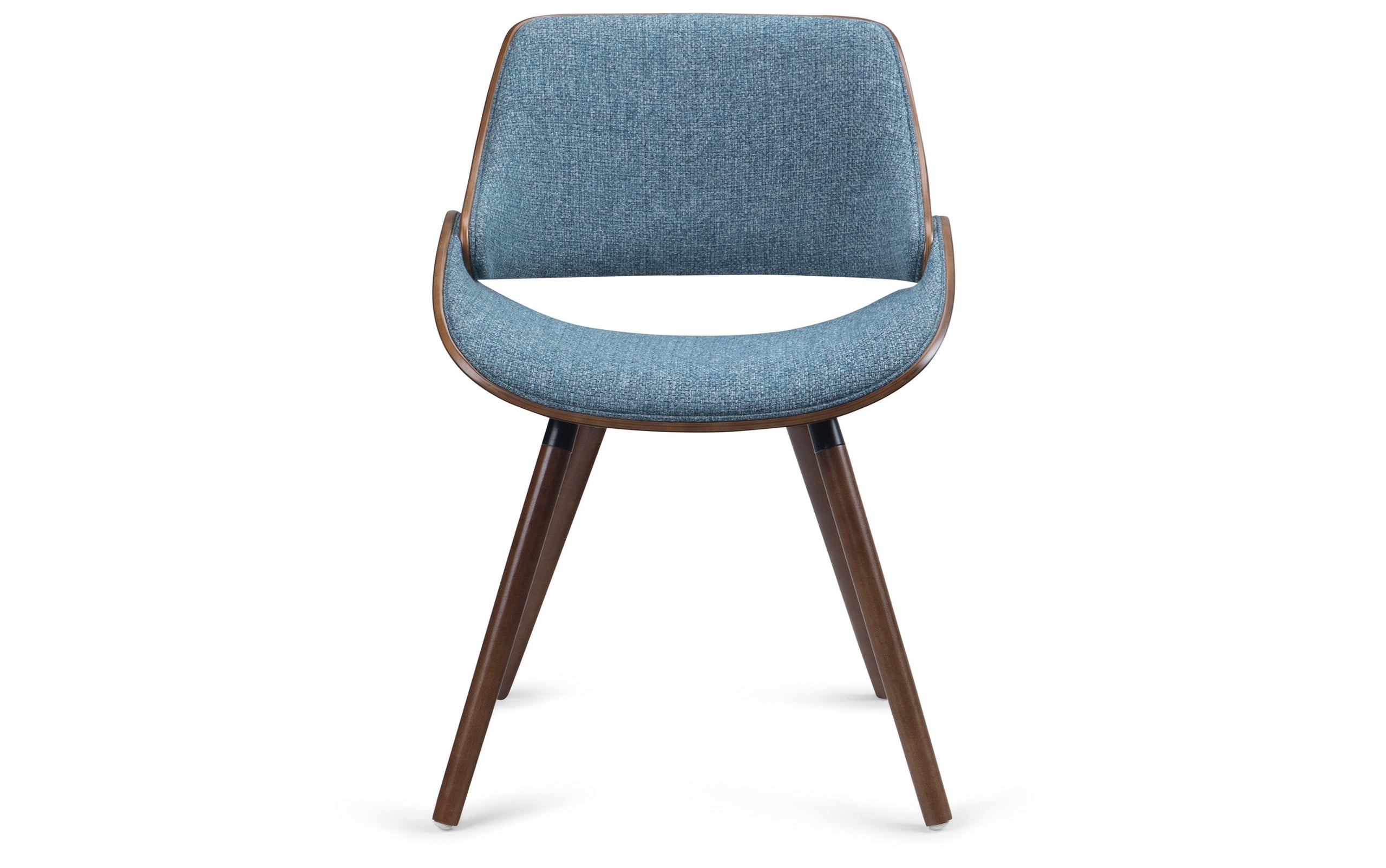 Denim Blue Linen Style Fabric | Malden / Draper 5 Pc Dining Set With Wood Back Chair