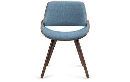 Denim Blue Linen Style Fabric | Malden / Draper 5 Pc Dining Set With Wood Back Chair