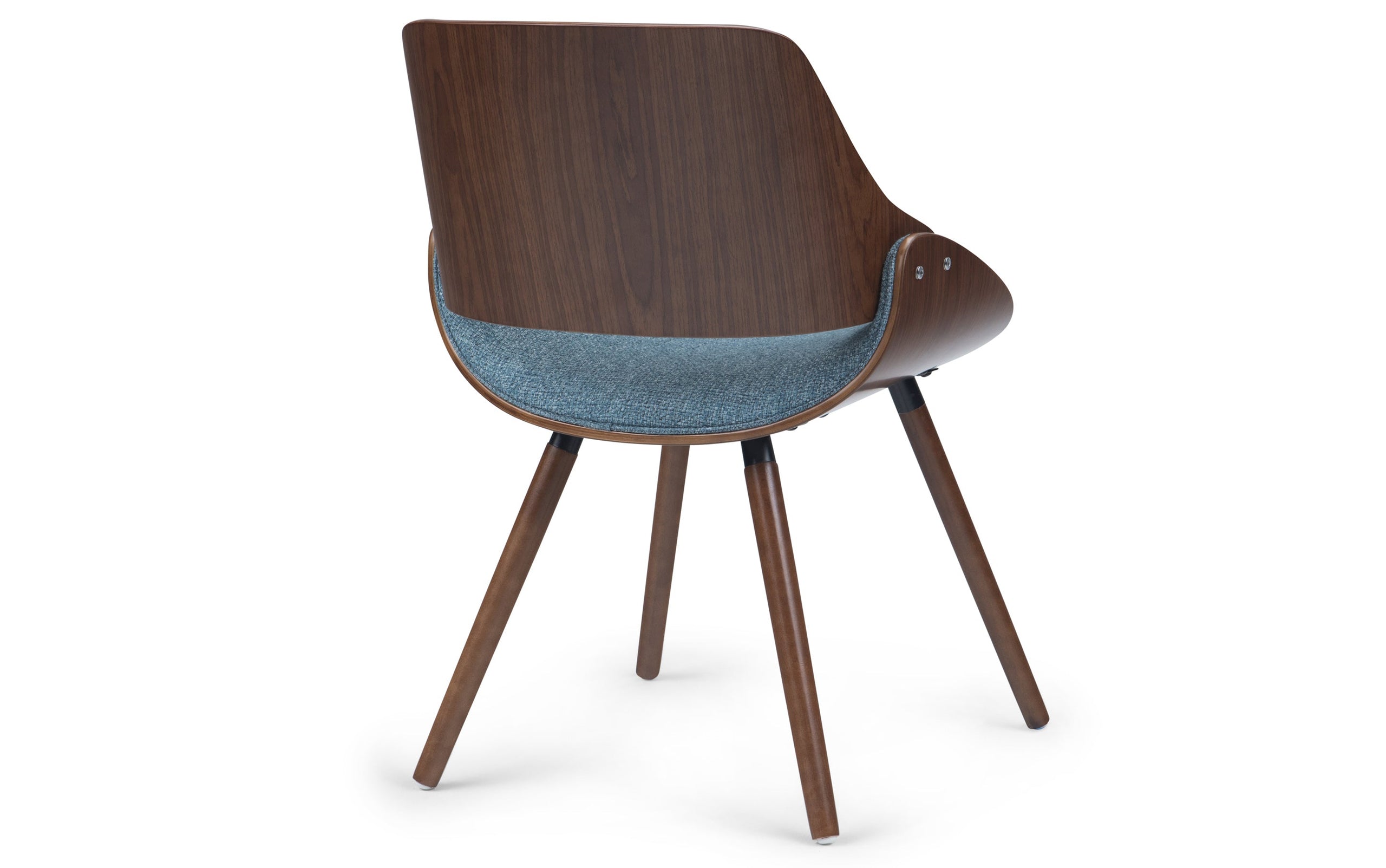 Denim Blue Linen Style Fabric | Malden / Draper 5 Pc Dining Set With Wood Back Chair