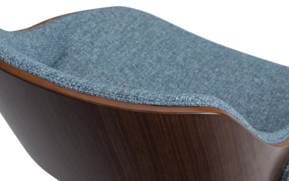 Denim Blue Linen Style Fabric | Malden / Draper 5 Pc Dining Set With Wood Back Chair