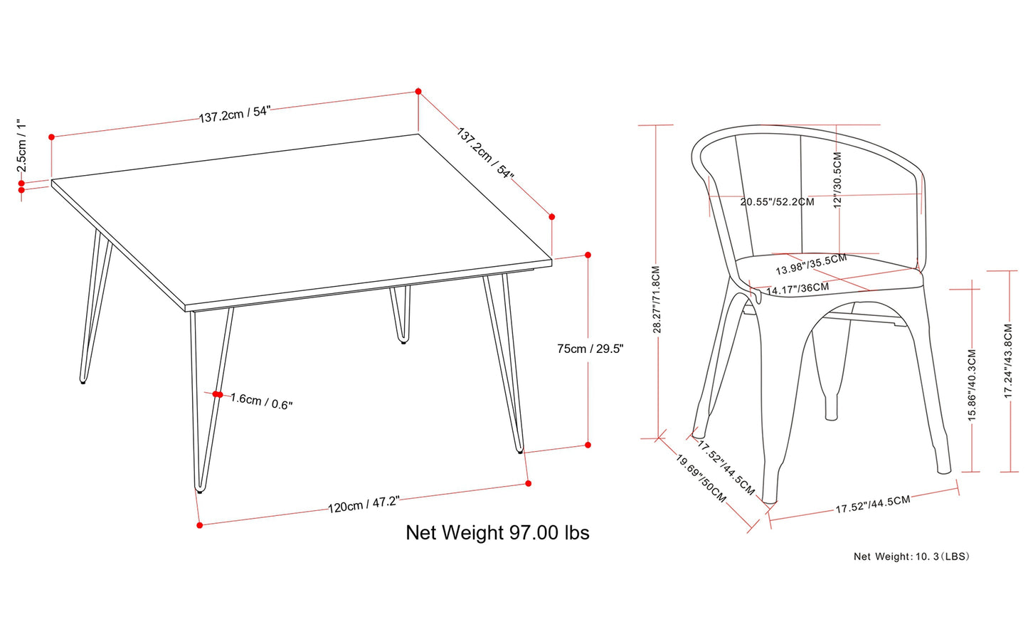Larkin / Hunter 9-Piece Dining Set