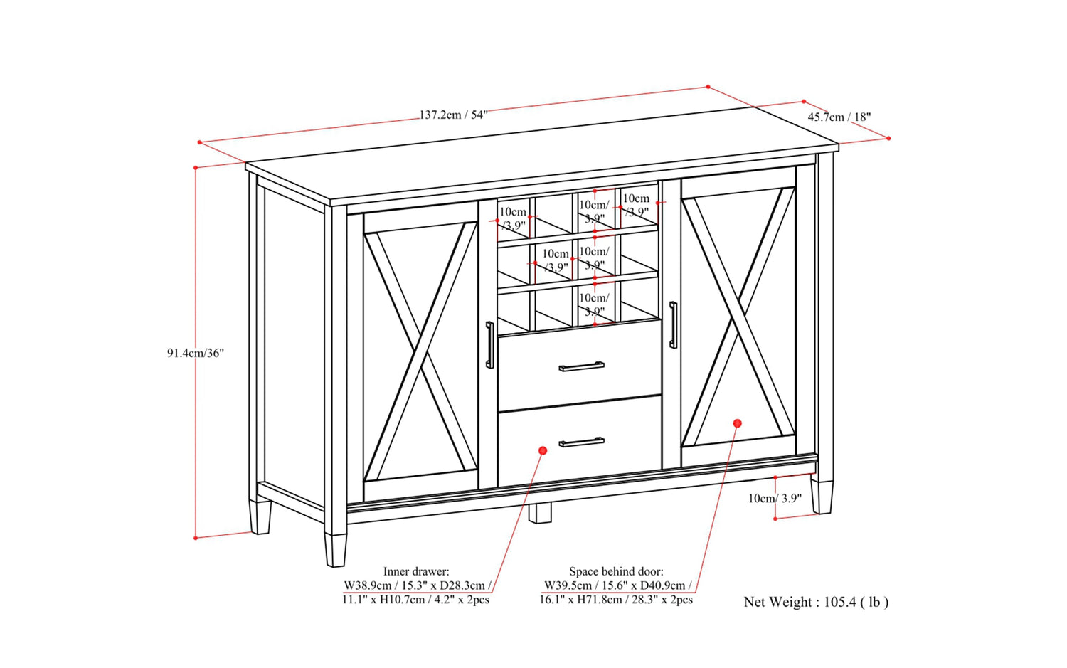 Ela Sideboard with Wine Storage