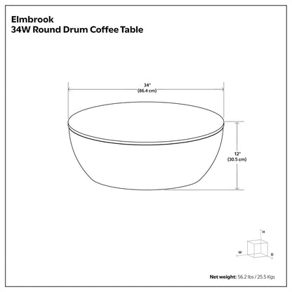 Black | Elmbrook Drum Coffee Table