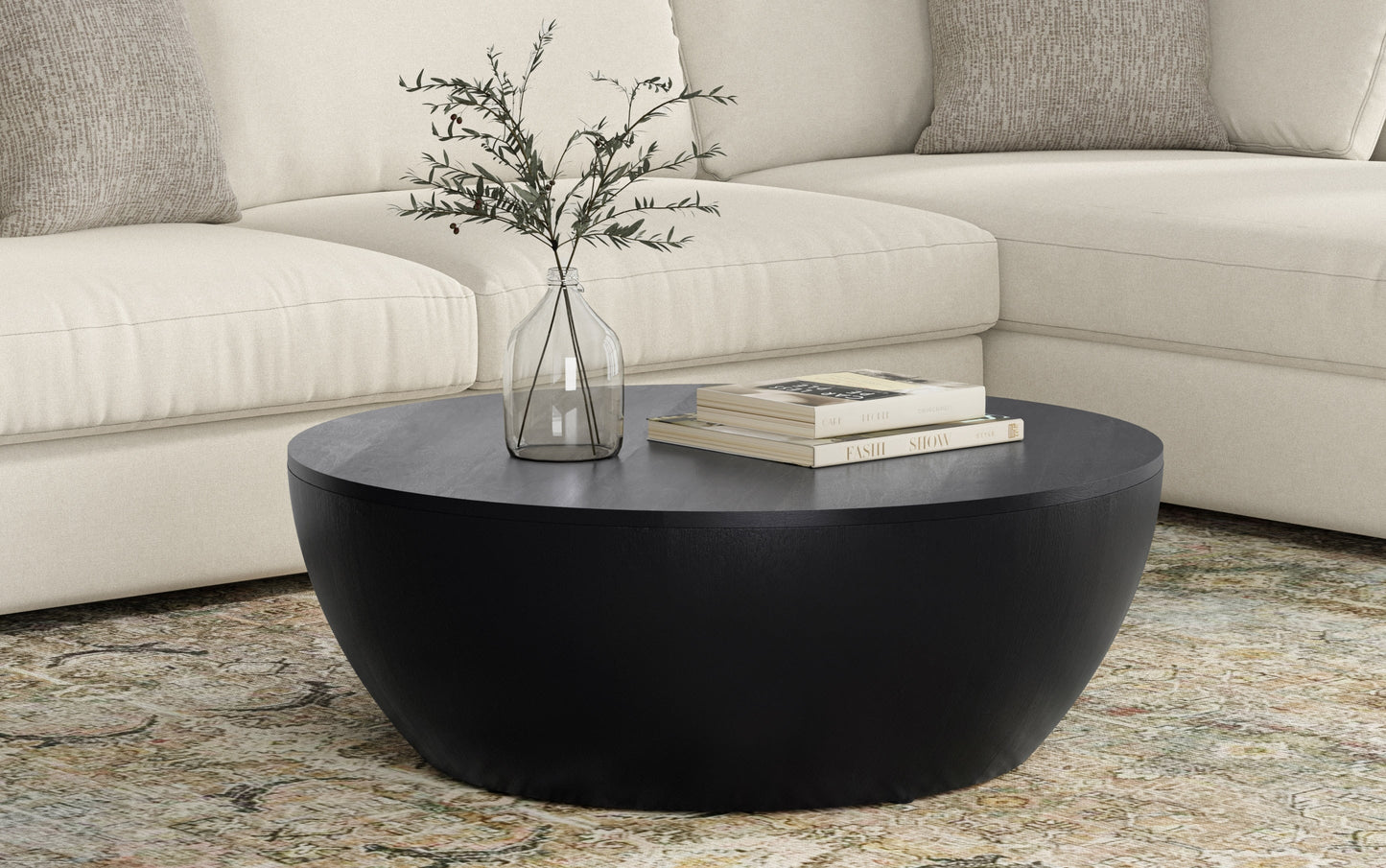 Black | Elmbrook Drum Coffee Table