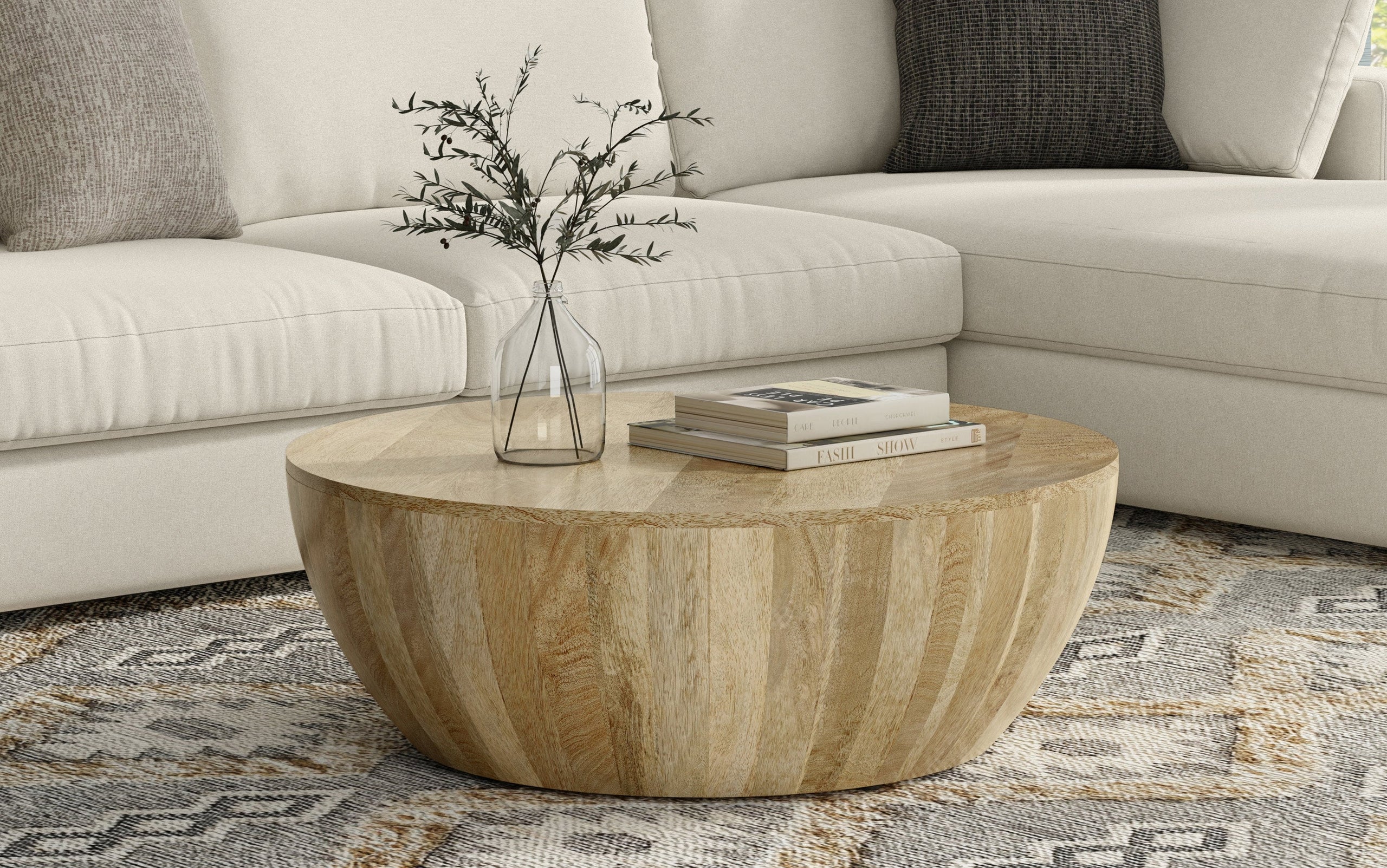 Natural | Elmbrook Drum Coffee Table