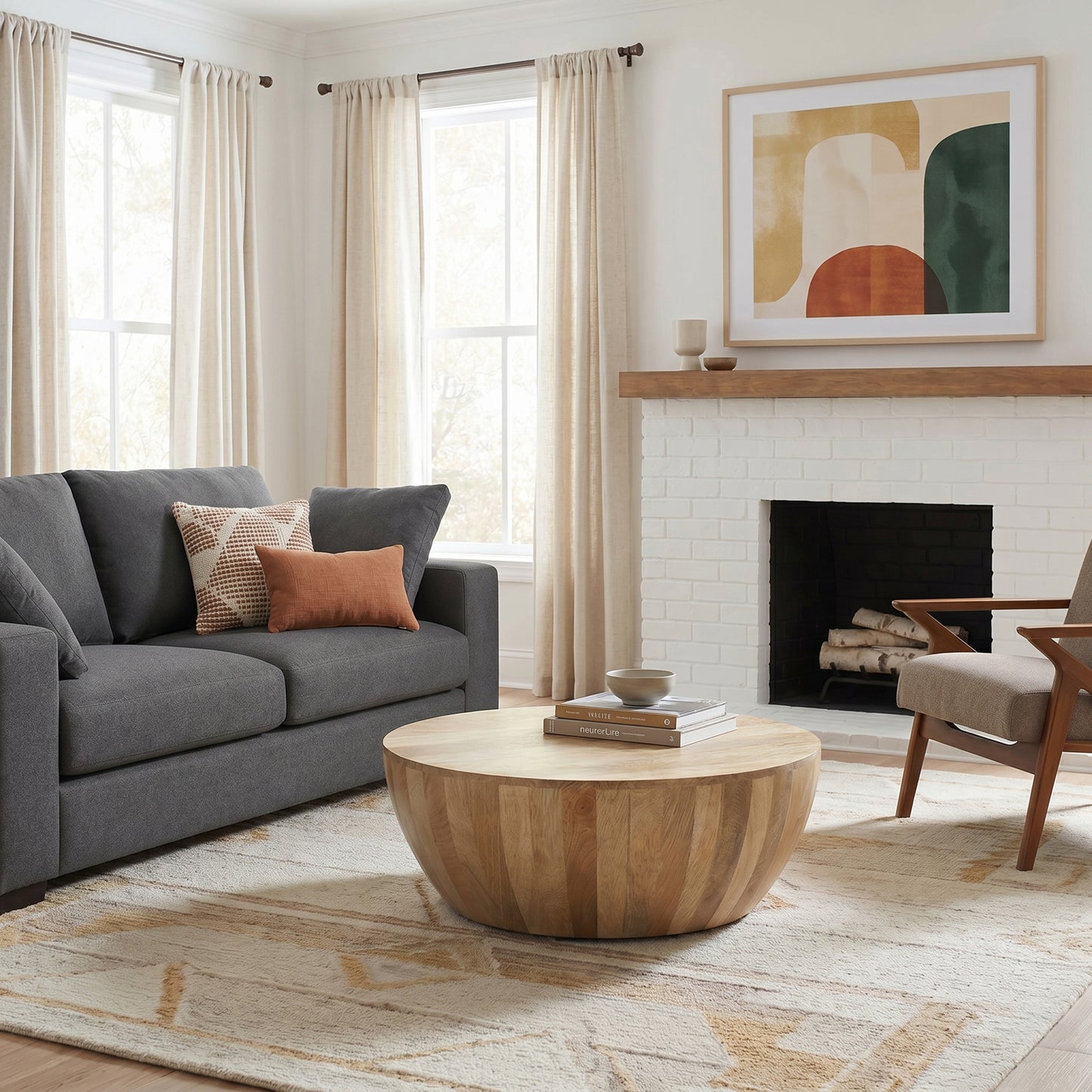 Natural | Elmbrook Drum Coffee Table