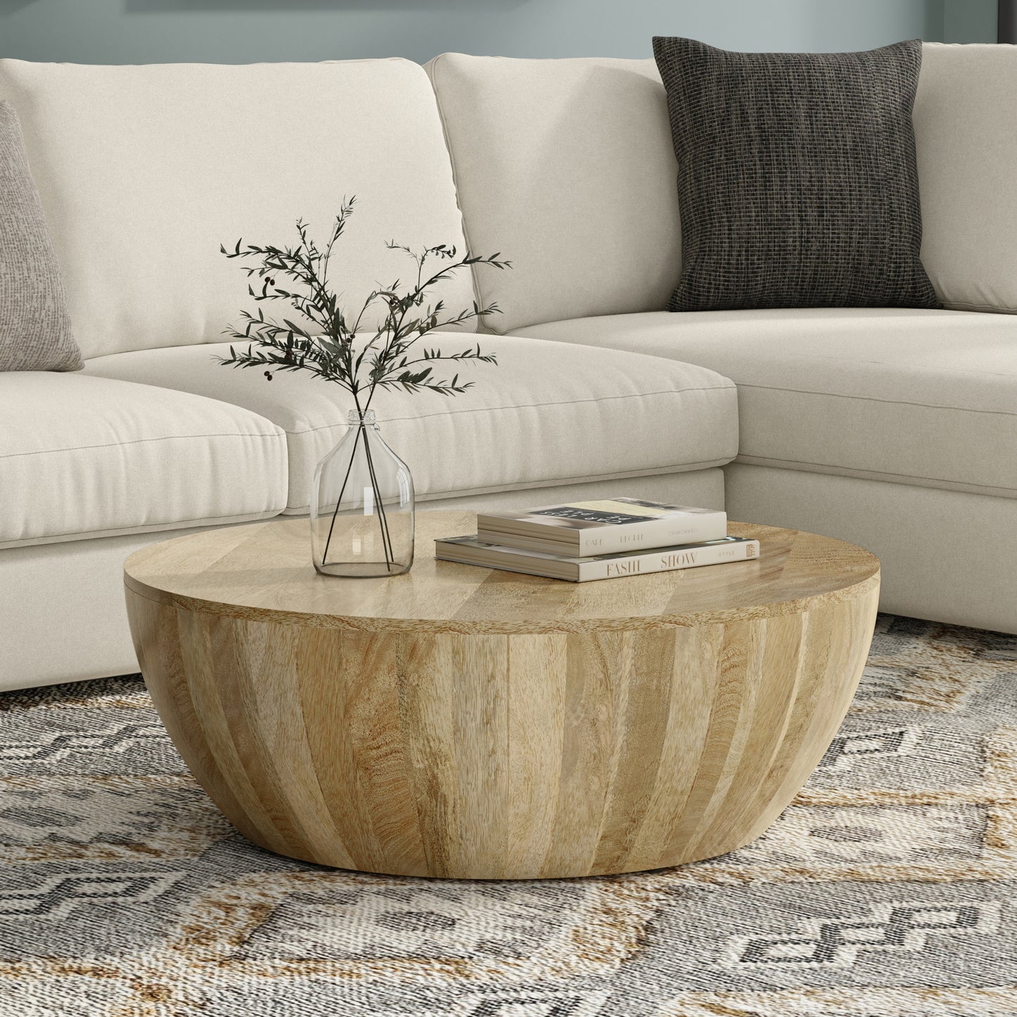 Natural | Elmbrook Drum Coffee Table