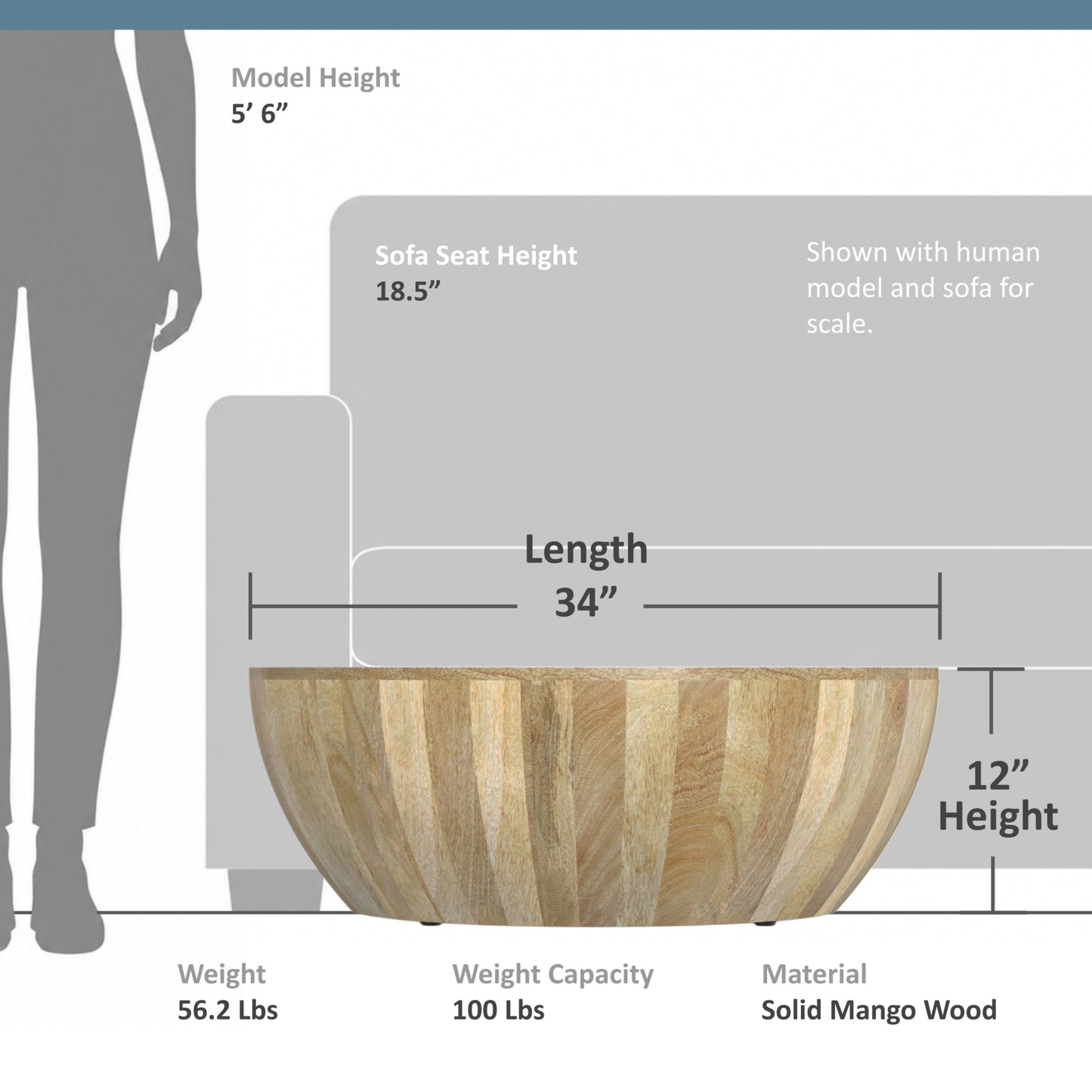 Natural | Elmbrook Drum Coffee Table