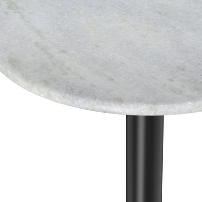 White Marble/Black/Gold | Evans Marble Side Table