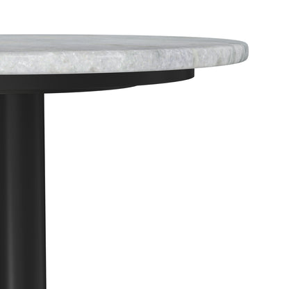 White Marble/Black/Gold | Evans Marble Side Table