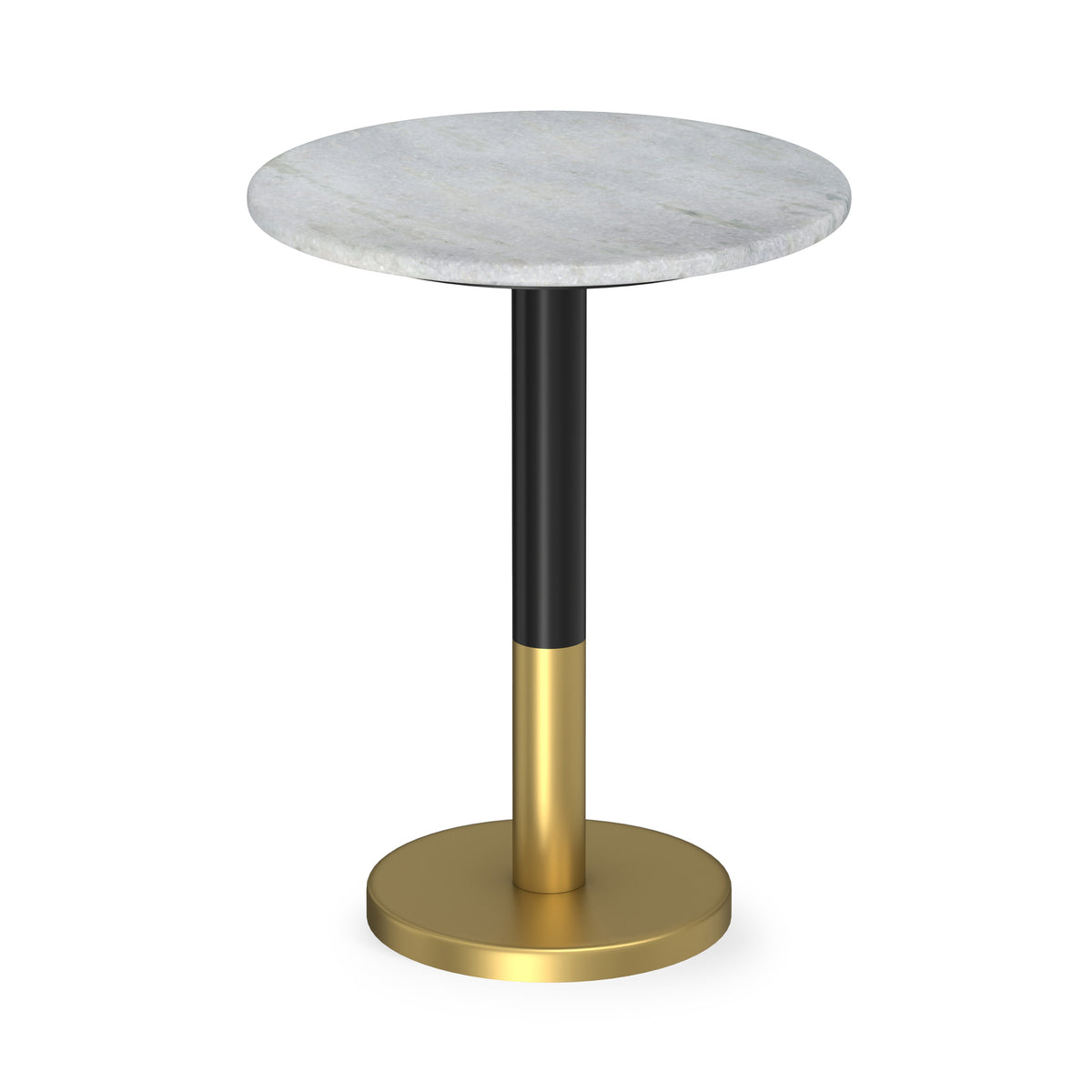 White Marble/Black/Gold | Evans Marble Side Table