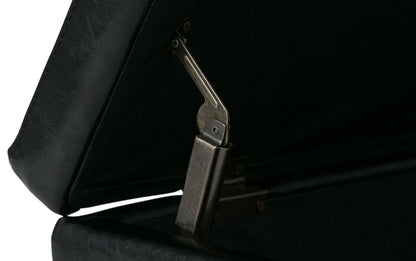 Midnight Black Vegan Leather | Avalon Storage Ottoman in Vegan Leather