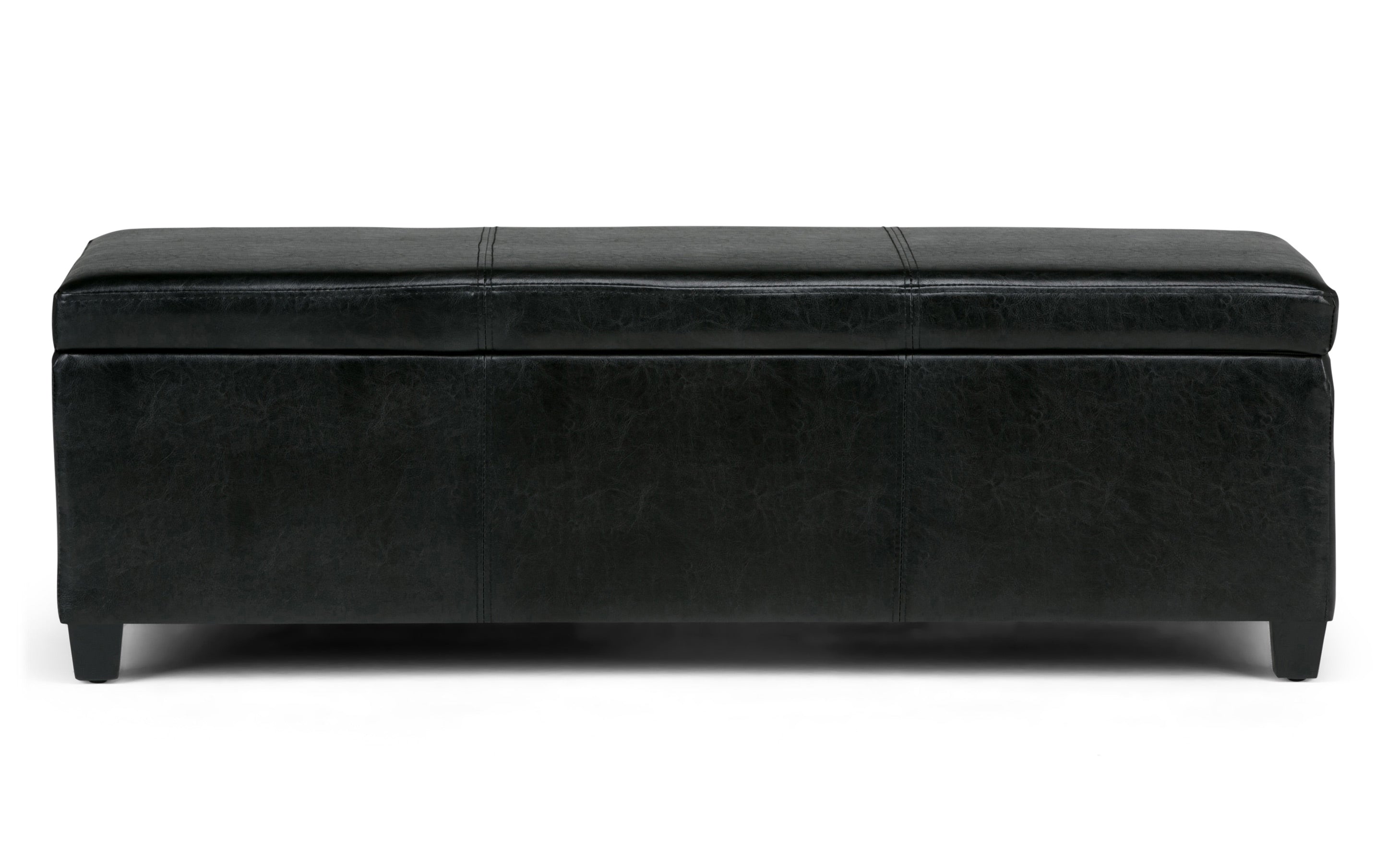 Avalon Storage Ottoman Bench in Vegan Leather - Thumbnail 3