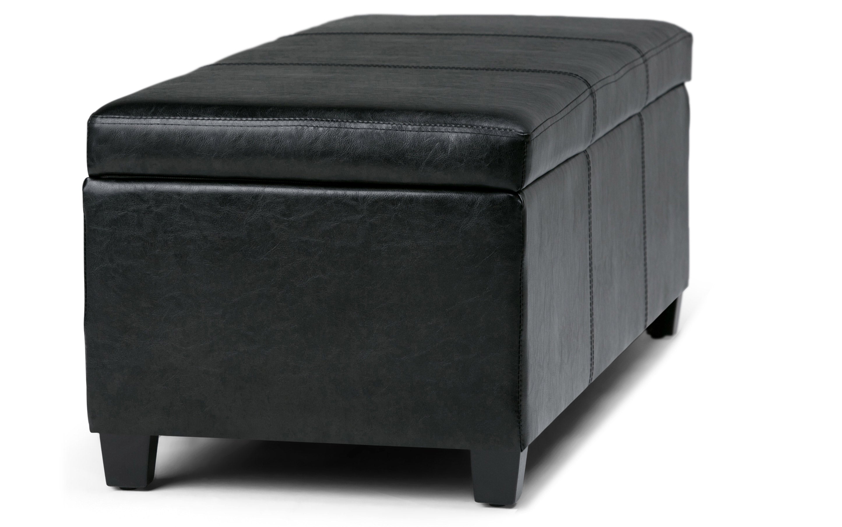 Avalon Storage Ottoman Bench in Vegan Leather