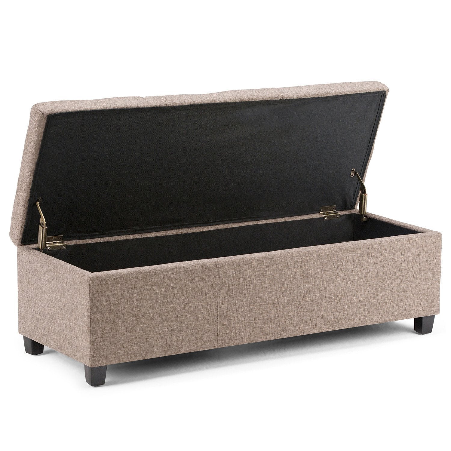 Fawn Brown Linen Style Fabric | Avalon Storage Ottoman in Linen