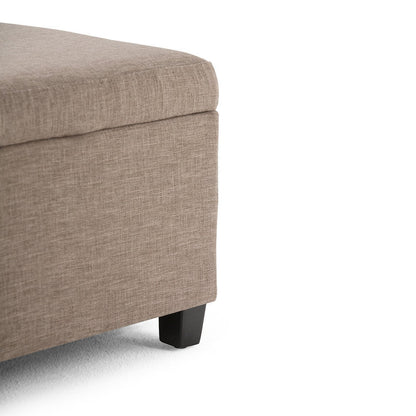 Fawn Brown Linen Style Fabric | Avalon Storage Ottoman in Linen